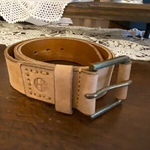 Timberland Men's 38 Boot Leather Belt, Wheat light brown colour